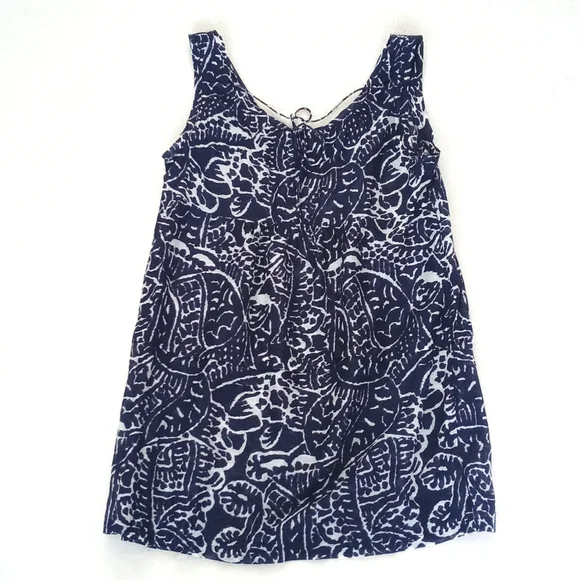 INC International Concepts Silk Blend Indigo White Paisley Sleeveless Blouse 2 - Picture 9 of 13